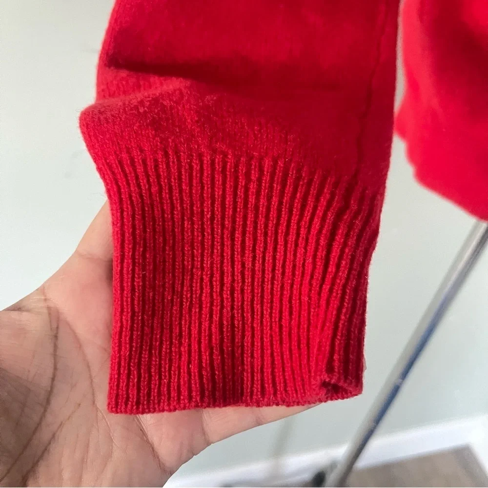 Vintage Polo Ralph Lauren Red collar pullover sweater 100% Lambswool Large